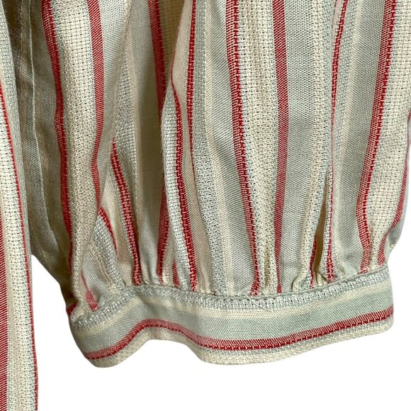 PAIGE Kylenn Tiered Boho Babydoll Dress Cream Stripe Resort Vacation M - Picture 8 of 15